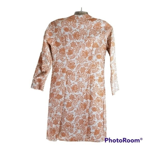 Vintage 1960s Floral Print Overcoat Coat Size 9 - Picture 2 of 7